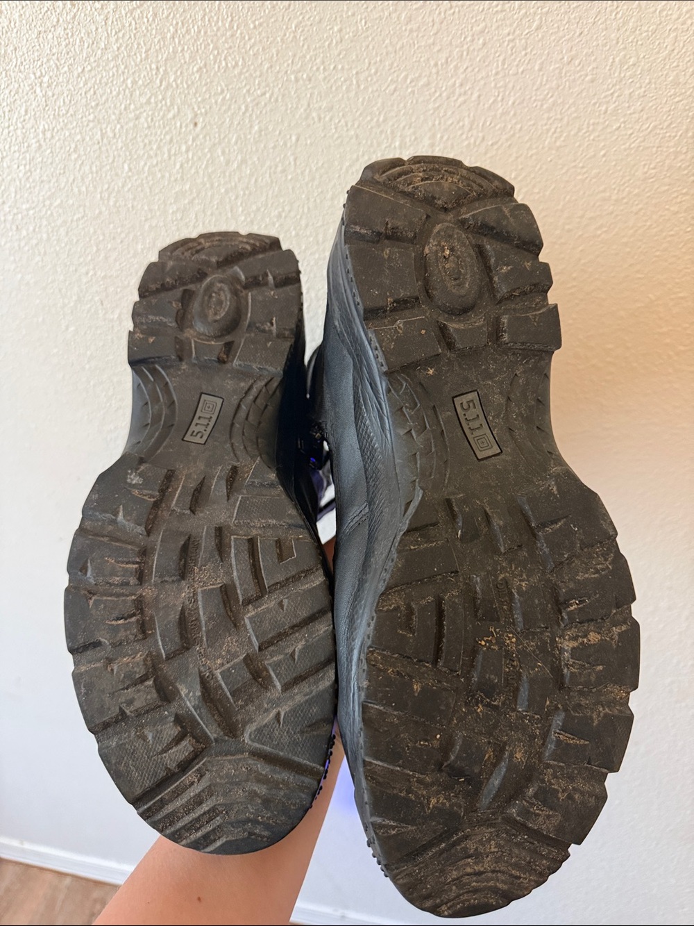 Men's Black Tactical Work Boots - Zippered Lace-Up - Picture 3 of 4